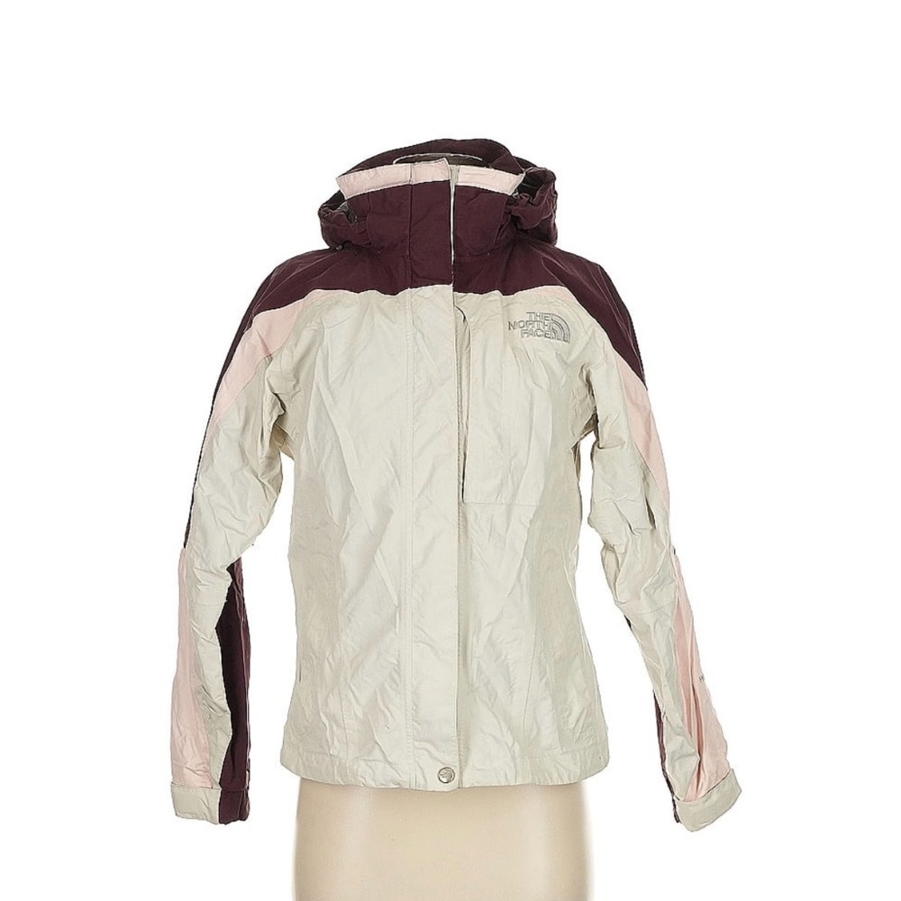 The North Face Cream and Maroon Ski Jacket Weather-Resistant